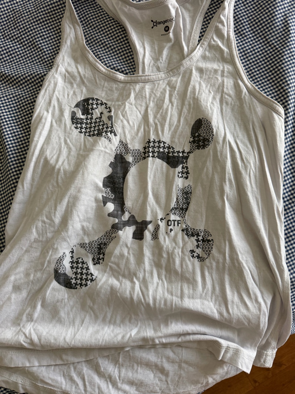 Orangetheory White Tank Top with Black Graphic